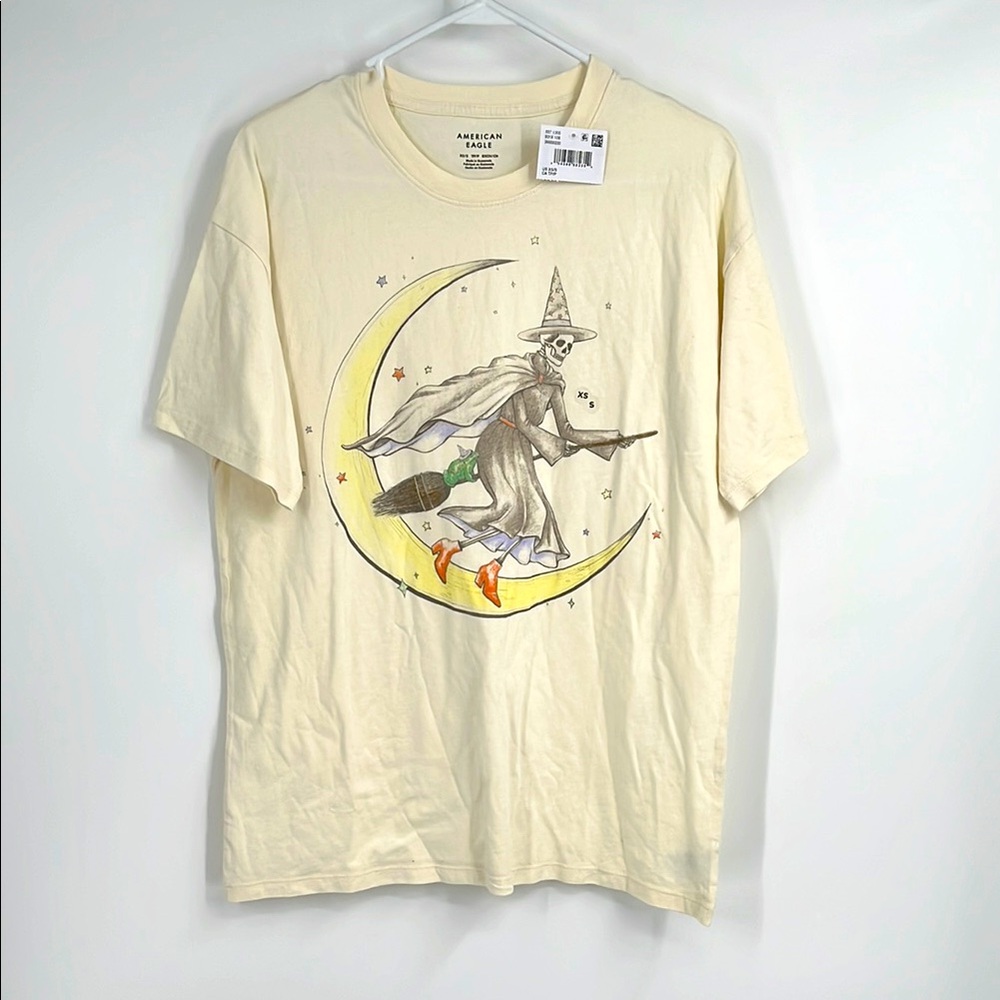American Eagle Outfitters Halloween Skeleton Witch Graphic Oversized T-Shirt